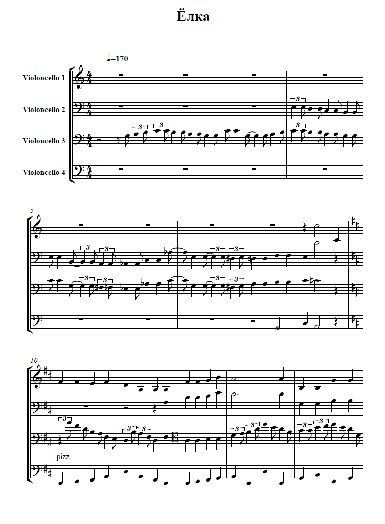 ЁЛКА Rastrelli Cello Quartett